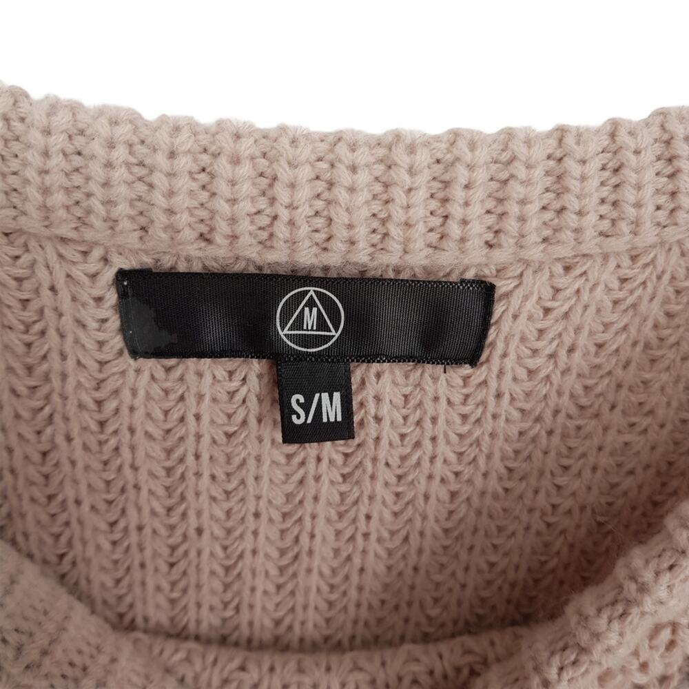 Missguided Chunky Ribbed Boatneck Mauve Knit Pullover Sweater S/M - Picture 3 of 6